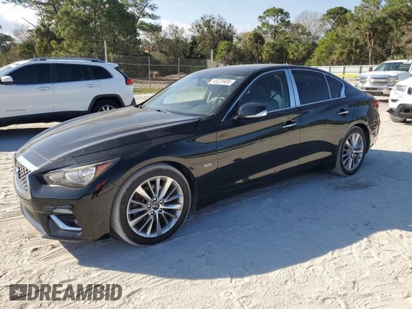 2018 Infiniti Q50 Sport with VIN JN1EV7AP4JM350319, listed as a Copart auction lot 43225935 with 97,332 mi miles and Salvage Title. Bid and sale history available at carsss.com. Image 1.