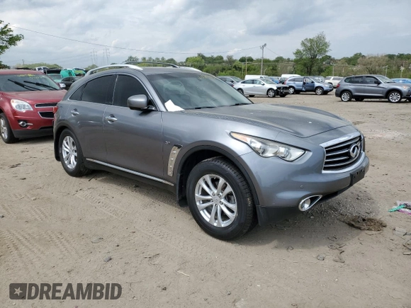 2016 Infiniti QX70 with VIN JN8CS1MW0GM752462, listed as a Copart auction lot 54750195 with 116,294 mi miles and Salvage title. Bid and sale history available at DreamBid. Image 4.