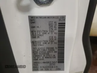 2024 Nissan Frontier S с VIN 1N6ED1CL4RN661307, выставлен на аукционе Copart как лот 58308945 с пробегом 12 469 миль миль и Чистый • Clean title. История ставок и продаж доступна на DreamBid. Изображение 13.