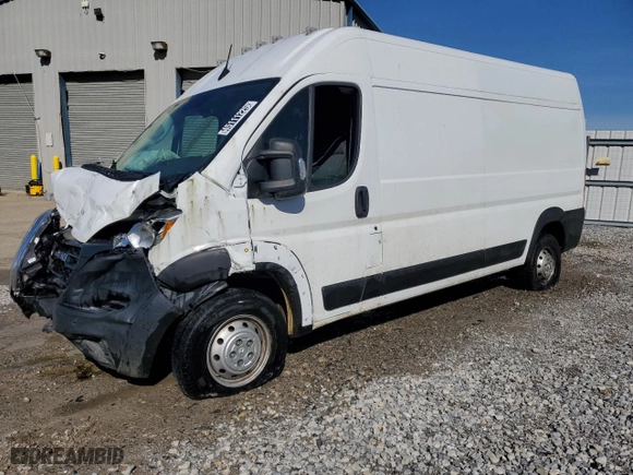 2023 Ram ProMaster Cargo Van with VIN 3C6LRVDG0PE596274, listed as a Copart auction lot 47489025 with 37,503 mi miles and Clean Title. Bid and sale history available at carsss.com. Image 1.