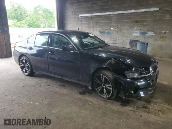 2022 BMW 3 Series 330i xDrive with VIN 3MW5R7J07N8C52051, listed as a Copart auction lot 59055745 with Not provided miles and Salvage title. Bid and sale history available at DreamBid. Image 4.