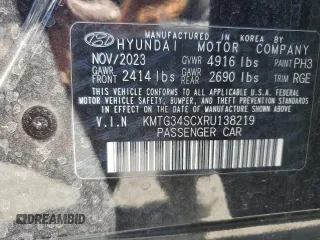 2024 Genesis G70 2.5T with VIN KMTG34SCXRU138219, listed as a Copart auction lot 53567155 with 13,323 mi miles and Salvage title. Bid and sale history available at DreamBid. Image 12.