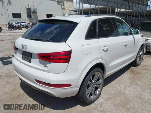 2015 Audi Q3 Prestige with VIN WA1GFCFS1FR007092, listed as a IAAI auction lot 42588730 with 85,290 mi miles and . Bid and sale history available at DreamBid. Image 4.