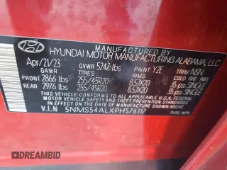 2023 Hyundai Santa Fe Calligraphy z VIN 5NMS54ALXPH576117, wystawiony jako Copart lot #45272775 z przebiegiem 48 911 mil mil oraz Szkoda całkowita • Salvage title. Historia ofert i sprzedaży dostępna na DreamBid. Obrazek 16.