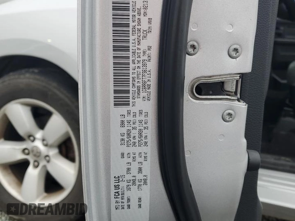 2015 Ram 1500 Express with VIN 1C6RR6FT7FS613979, listed as a Copart auction lot 59815535 with 160,827 mi miles and Salvage title. Bid and sale history available at DreamBid. Image 12.