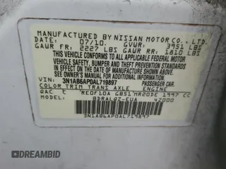 2010 Nissan Sentra SR with VIN 3N1AB6AP0AL719897, listed as a Copart auction lot 54283955 with 152,008 mi miles and Clean Title. Bid and sale history available at DreamBid. Image 12.