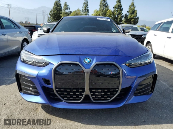 2024 BMW i4 M50 with VIN WBY33AW07RFS19600, listed as a Copart auction lot 53030904 with 1,985 mi miles and Salvage Title. Bid and sale history available at carsss.com. Image 5.