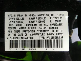 2014 Acura RLX Tech Pkg with VIN JH4KC1F56EC007418, listed as a IAAI auction lot 41790185 with 130,288 mi miles. Bid and sale history available at carsss.com. Image 9.