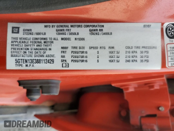 2008 Hummer H3 SUV with VIN 5GTEN13E388112429, listed as a Copart auction lot 80866474 with 209,206 mi miles and Clean Title. Bid and sale history available at carsss.com. Image 13.