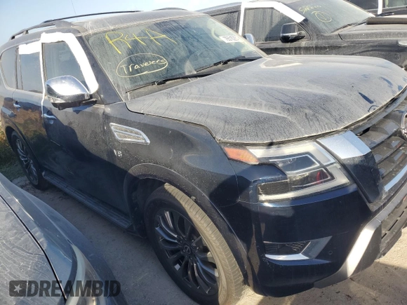 2021 Nissan Armada Platinum with VIN JN8AY2CC3M9147997, listed as a Copart auction lot 76510284 with 61,104 mi miles and Non Repairable. Bid and sale history available at carsss.com. Image 4.