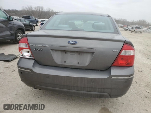 2005 Ford Five Hundred SEL with VIN 1FAHP24185G205163, listed as a Copart auction lot 44597855 with 195,566 mi miles and Salvage Title. Bid and sale history available at carsss.com. Image 6.