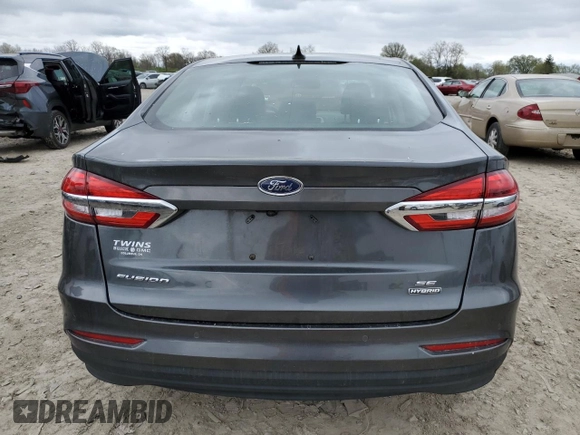 2020 Ford Fusion Hybrid SE with VIN 3FA6P0LU2LR206919, listed as a Copart auction lot 48702833 with 87,624 mi miles. Bid and sale history available at carsss.com. Image 6.