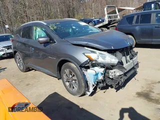 2015 Nissan Murano SL with VIN 5N1AZ2MH8FN222623, listed as a IAAI auction lot 41825768 with 165,646 mi miles and . Bid and sale history available at DreamBid. Image 1.