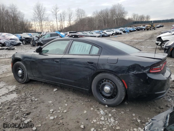 2023 Dodge Charger Police with VIN 2C3CDXKG6PH613514, listed as a Copart auction lot 46024455 with 6,910 mi miles and Salvage Title. Bid and sale history available at carsss.com. Image 2.