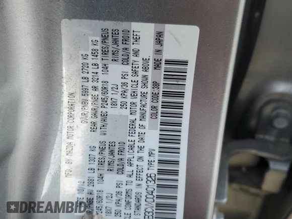 2013 Mazda CX-9 Touring with VIN JM3TB3CVXD0401326, listed as a Copart auction lot 87426564 with 151,882 mi miles and Salvage Title. Bid and sale history available at carsss.com. Image 15.
