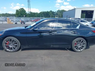 2018 Infiniti Q50 Red Sport 400 with VIN JN1FV7APXJM461106, listed as a IAAI auction lot 42347610 with 40,464 mi miles and . Bid and sale history available at DreamBid. Image 14.