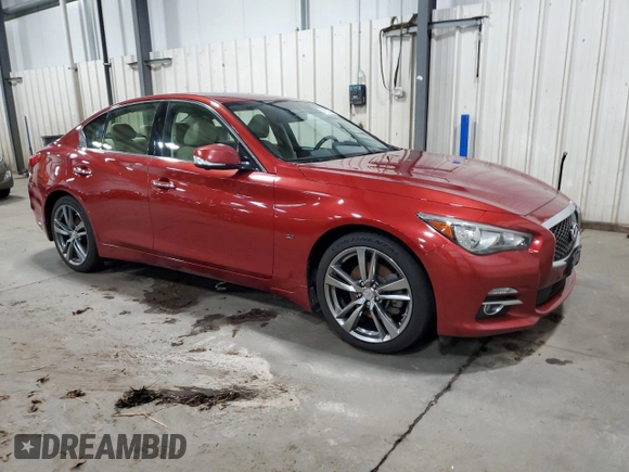 2015 Infiniti Q50 with VIN JN1BV7AR3FM390001, listed as a Copart auction lot 51752225 with 184,105 mi miles and Salvage Title. Bid and sale history available at carsss.com. Image 4.