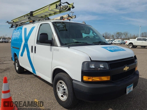 2018 Chevrolet Express Cargo with VIN 1GCWGAFPXJ1318302, listed as a IAAI auction lot 42566437 with 60,778 mi miles and . Bid and sale history available at DreamBid. Image 1.