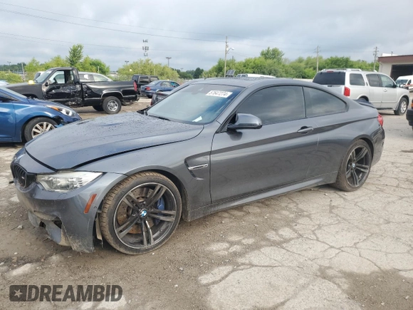 2016 BMW M4 with VIN WBS3R9C56GK335723, listed as a Copart auction lot 57647274 with 164,379 mi miles and Salvage Title. Bid and sale history available at carsss.com. Image 1.
