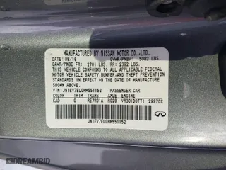 2017 Infiniti Q60 Sport with VIN JN1EV7EL0HM551152, listed as a IAAI auction lot 41358618 with 90,776 mi miles. Bid and sale history available at carsss.com. Image 9.