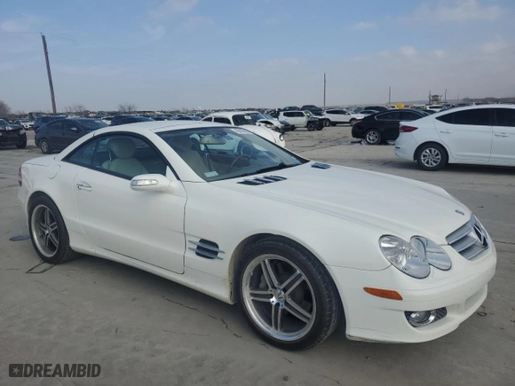 2007 Mercedes-Benz SL-Class 5.5L V8 with VIN WDBSK71F97F122358, listed as a Copart auction lot 43818645 with 151,545 mi miles and Salvage Title. Bid and sale history available at carsss.com. Image 4.