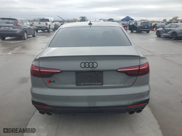 2022 Audi S4 Premium Plus with VIN WAUB4AF49NA033350, listed as a Copart auction lot 85064974 with 45,046 mi miles and Salvage Title. Bid and sale history available at carsss.com. Image 6.