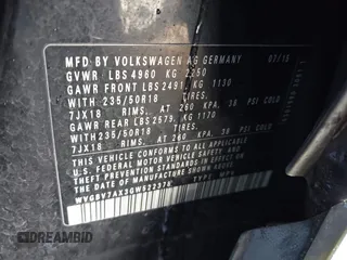 2016 Volkswagen Tiguan S with VIN WVGBV7AX3GW522378, listed as a IAAI auction lot 41391294 with 106,278 mi miles and . Bid and sale history available at DreamBid. Image 9.