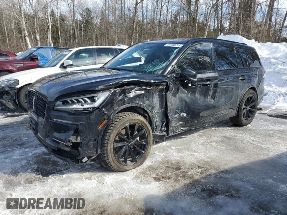 2023 Lincoln Aviator Reserve z VIN 5LM5J7XCXPGL20951, wystawiony jako Copart lot #47183215 z przebiegiem 24 426 mil mil oraz Szkoda całkowita • Salvage title. Historia ofert i sprzedaży dostępna na DreamBid. Obrazek 1.