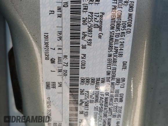 2013 Ford C-Max SEL with VIN 1FADP5BU6DL554714, listed as a Copart auction lot 52262895 with 185,375 mi miles and Salvage Title. Bid and sale history available at carsss.com. Image 14.