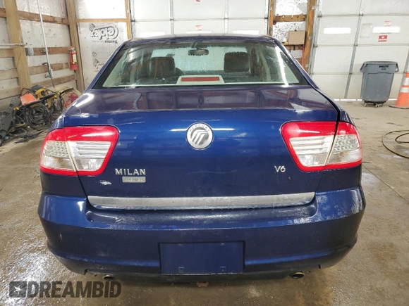 2006 Mercury Milan Premier with VIN 3MEHM08106R658929, listed as a Copart auction lot 45934655 with 124,787 mi miles and Salvage title. Bid and sale history available at DreamBid. Image 6.