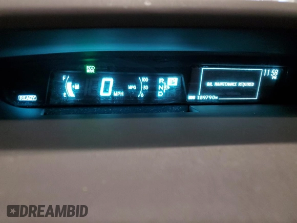 2010 Toyota Prius II with VIN JTDKN3DU8A1005435, listed as a Copart auction lot 46633955 with 189,790 mi miles and Salvage Title. Bid and sale history available at DreamBid. Image 9.