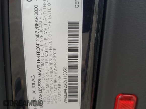 2019 Audi A6 Premium Plus z VIN WAUE8AF26KN115850, wystawiony jako Copart lot #43274395 z przebiegiem 63 901 mil mil oraz Szkoda całkowita • Salvage title. Historia ofert i sprzedaży dostępna na DreamBid. Obrazek 12.