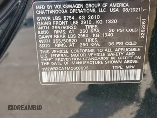 2021 Volkswagen Atlas SE с VIN 1V2WR2CA1MC608693, выставлен на аукционе Copart как лот 60172935 с пробегом 83 401 миль миль и Списание • Salvage title. История ставок и продаж доступна на DreamBid. Изображение 13.