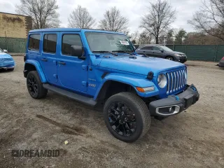 2022 Jeep Wrangler Unlimited Sahara with VIN 1C4JJXP64NW218810, listed as a Copart auction lot 49864565 with 19,462 mi miles and Non repairable. Bid and sale history available at DreamBid. Image 4.