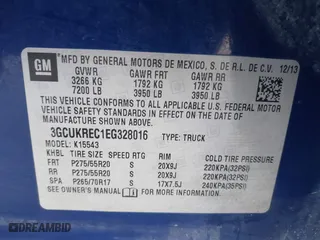 2014 Chevrolet Silverado 1500 LT with VIN 3GCUKREC1EG328016, listed as a IAAI auction lot 41880166 with 164,486 mi miles. Bid and sale history available at carsss.com. Image 9.