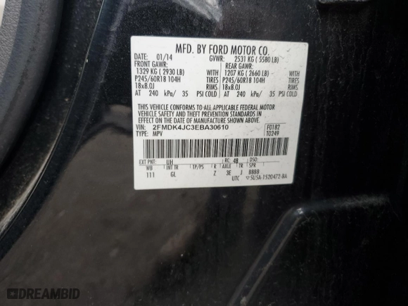 2014 Ford Edge SEL with VIN 2FMDK4JC3EBA30610, listed as a Copart auction lot 48188175 with 151,455 mi miles and Clean Title. Bid and sale history available at carsss.com. Image 13.
