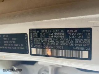 1998 Mercedes-Benz S-Class with VIN WDBGA43G5WA383964, listed as a Copart auction lot 53747905 with 172,281 mi miles and Clean Title. Bid and sale history available at carsss.com. Image 10.