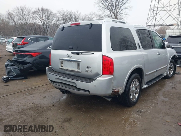 2006 Infiniti QX56 with VIN 5N3AA08C56N810383, listed as a IAAI auction lot 41537122 with 213,814 mi miles. Bid and sale history available at carsss.com. Image 4.