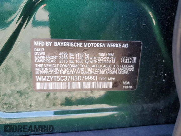 2017 MINI Countryman Cooper S with VIN WMZYT5C37H3D79993, listed as a Copart auction lot 79229424 with 66,614 mi miles and Salvage Title. Bid and sale history available at carsss.com. Image 15.