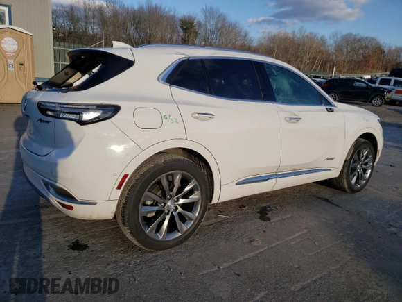 2021 Buick Envision Avenir with VIN LRBFZSR42MD119912, listed as a Copart auction lot 84413154 with 22,327 mi miles and Salvage Title. Bid and sale history available at carsss.com. Image 3.