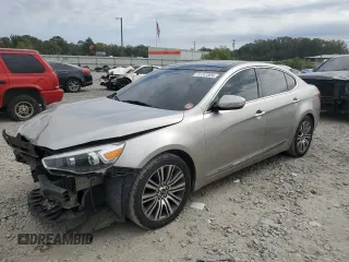 2015 Kia Cadenza Premium with VIN KNALN4D76F5185046, listed as a Copart auction lot 76147324 with 115,402 mi miles and Salvage Title. Bid and sale history available at carsss.com. Image 1.