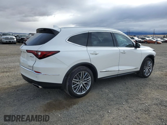 2022 Acura MDX w/Advance Package with VIN 5J8YE1H89NL024910, listed as a Copart auction lot 78226614 with 51,954 mi miles and Salvage Title. Bid and sale history available at carsss.com. Image 3.