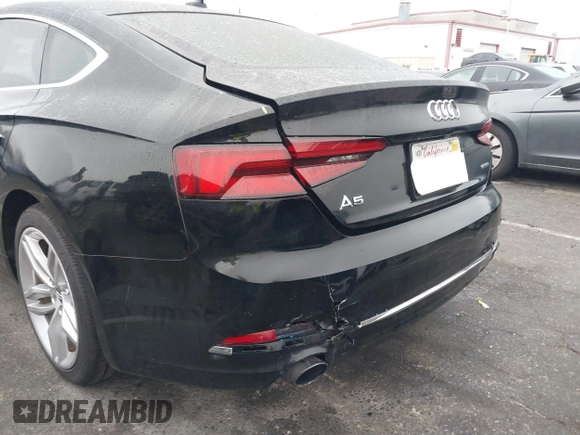 2019 Audi A5 Sportback Premium with VIN WAUANCF50KA072515, listed as a IAAI auction lot 41135123 with 30,456 mi miles. Bid and sale history available at carsss.com. Image 6.