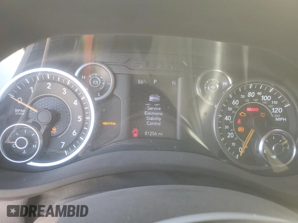 2022 Ram 2500 Tradesman with VIN 3C6UR5HJ2NG366442, listed as a Copart auction lot 49252165 with 81,256 mi miles and Salvage title. Bid and sale history available at DreamBid. Image 9.