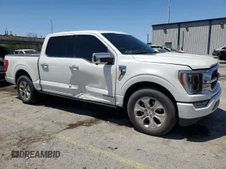 2021 Ford F-150 XL with VIN 1FTFW1CD7MFA89727, listed as a Copart auction lot 58373395 with 43,757 mi miles and Salvage title. Bid and sale history available at DreamBid. Image 4.