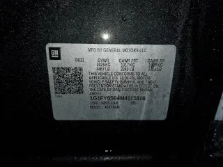 2021 Chevrolet Bolt EV LT with VIN 1G1FY6S04M4113816, listed as a Copart auction lot 73470962 with 9,560 mi miles. Bid and sale history available at carsss.com. Image 12.