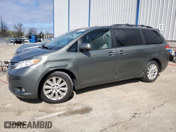 2011 Toyota Sienna XLE with VIN 5TDDK3DC5BS014543, listed as a Copart auction lot 51764155 with 155,207 mi miles and Salvage Title. Bid and sale history available at carsss.com. Image 1.