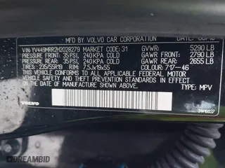 2017 Volvo XC60 Dynamic with VIN YV449MRR2H2028279, listed as a IAAI auction lot 41631683 with 100,934 mi miles. Bid and sale history available at carsss.com. Image 9.
