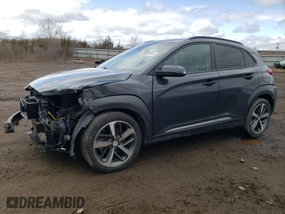 2020 Hyundai Kona Limited with VIN KM8K33A58LU399910, listed as a Copart auction lot 49695345 with 46,169 mi miles and Salvage Title. Bid and sale history available at carsss.com. Image 1.