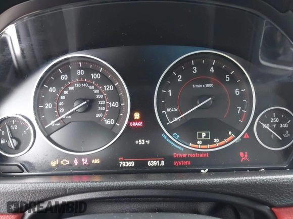 2015 BMW 4 Series 435i with VIN WBA4B1C58FG241018, listed as a IAAI auction lot 41401671 with 79,369 mi miles. Bid and sale history available at carsss.com. Image 7.